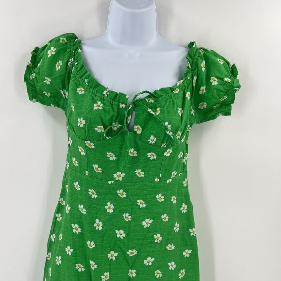 Urban Outfitters XS Daisy Floral Smocked Mini Dress Off Shoulder Cottagecore - Picture 11 of 12